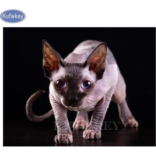 5d diamond embroidery Canadian Hairless diamond painting cat 3d Cross Stitch full drill square Rhinestone mosaic kits home decor