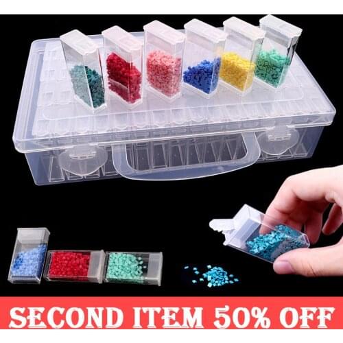 64pcs diamond painting tool accessories bead container rhinestone embroidery stone storage convenient box