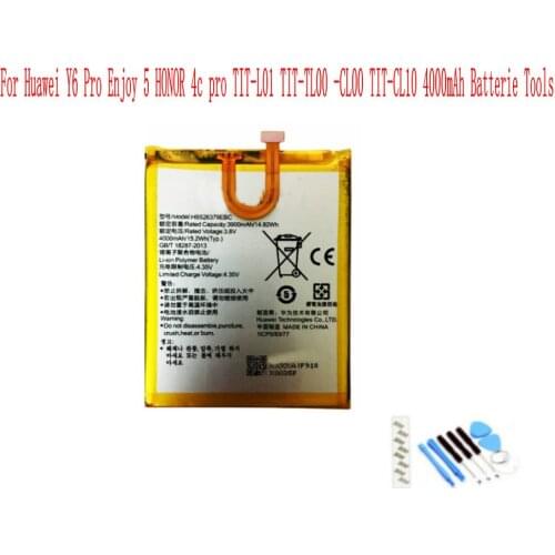 High Quality 4000mAh HB526379EBC Battery For Huawei enjoy 5 Honor 4C Pro Y6 Pro Honor Holly 2 plus Cell Phone