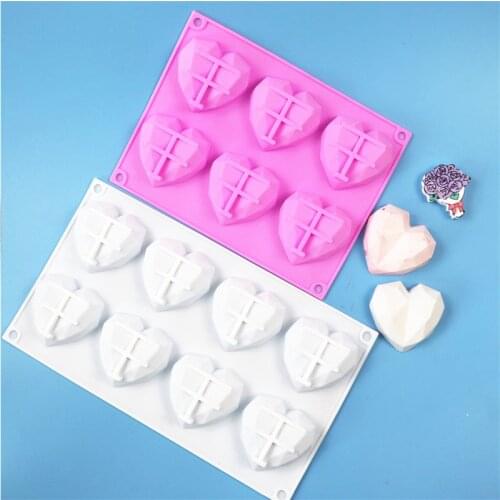 Diamond Love Silicone Mousse Cake Baking French Dessert Pudding Jelly Mold Cake Mold