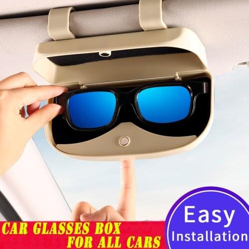 Car Sun visor Glasses Box Storage Holder Sunglasses Case for BMW Audi Benz VW Honda Toyota Buick Ford Lincoln Chevrolet Tesla