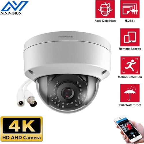 White Metal 8mp 4K Outdoor Waterproof Explosion-proof Dome Security Surveillance AHD CCTV Camera For Home