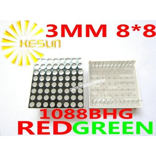 FREE SHIPPING 10PCS 3MM 8X8 Red Green bi-color 32*32 LED Dot Matrix Digital Tube Module 1088BHG LED Display Module Light Beads