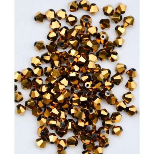 Free Shipping, 720pcs/Lot 3mm gold hem color Chinese Top Quality Crystal Bicone Beads