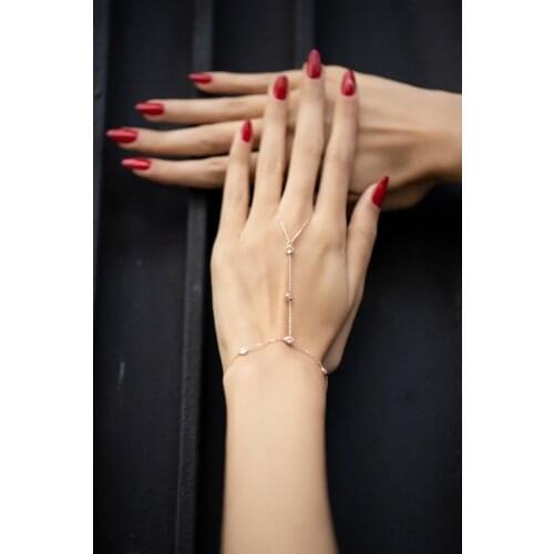 Izla Design 5590 Zircon Stone Rose Plated Silver Shahmeran 925 Sterling Silver And Gift Package Women Bracelet Fashion Stylish