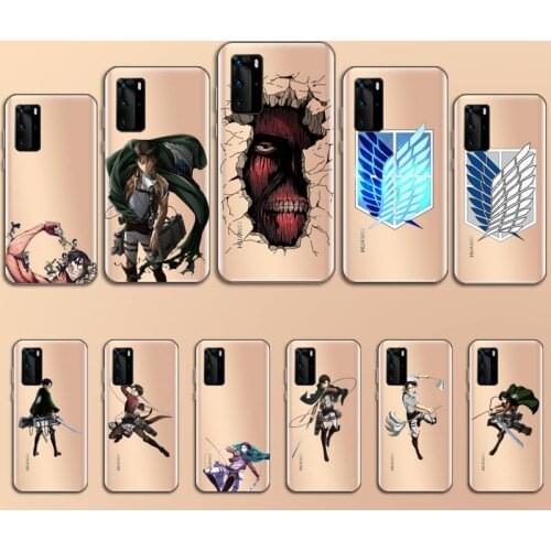 Attack on titan Phone Case Transparent for Huawei P20 P30 P40 honor 8 10i P smart 2019 Samsung A71 A21S S10 20 plus