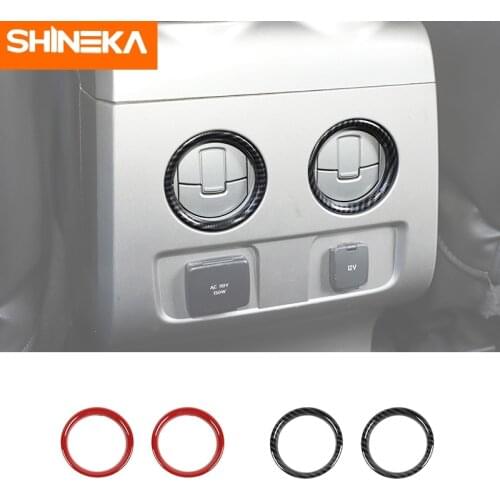 SHINEKA Car Interior Rear Air Conditioning Outlet Vent Decoration Cover Ring Stickers Accessories For Ford F150 Raptor 2009-2014