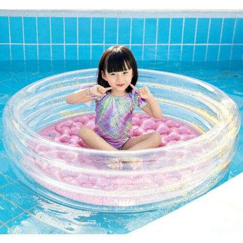 Childrens Inflatable Sequin Pool Childrens Large Pink Girl Round Swimming Pool Floating Air Cushion Bathtub