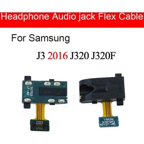 Audio Jack Flex Cable For Samsung Galaxy J3 2016 J320 Microphone Earphone Auido Jack Port Flex Cable Replacement Repair Parts