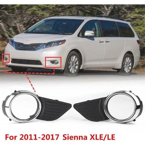 Chrome Trim Fog Light Grill Bumper Bezel Cover for Toyota Sienna Base/XLE/LE 20111-2017