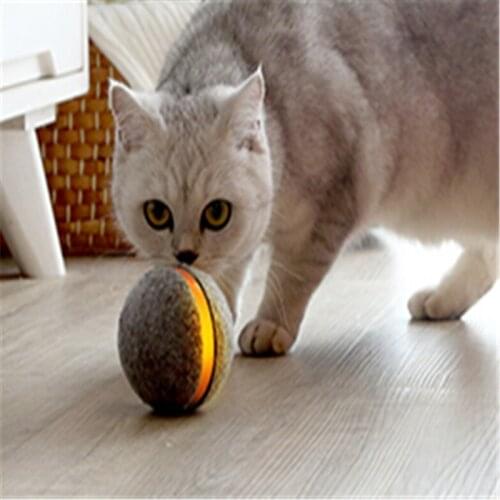 2019 Solid Silicone Pet Dog CatJumping Activation Ball LED Light Flashing Bouncing Ball Puppy Toy