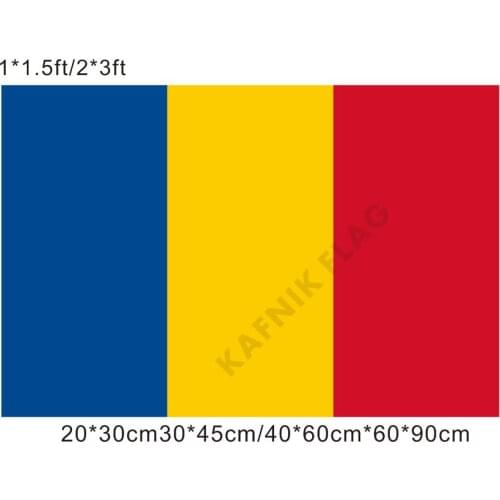 KAFNIK,free shipping 20*30cm/30*45cm/40*60cm/60*90cm small flags Chad national flag for Countries World Event Decorative Flags