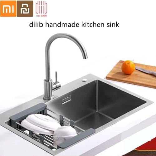 Diiib Dabai Kitchen Sink Handmade Brushed 304 Stainless Steel 3mm Thickness Single Bowl Kitchen Sink Fom Xiaomi Youpin