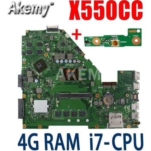 Amazoon X550CC Laptop motherboard For Asus A550C X550CL R510C Test original mainboard 4G RAM i7-3 CPU GT720M