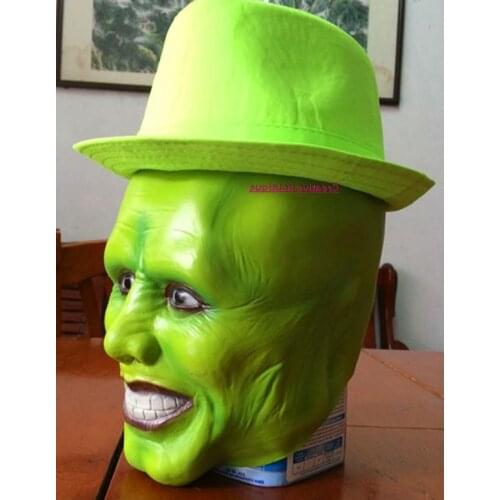 New Luxury Latex Mask Jim Carrey Male Mask Mens Fancy Dress Superhero Comic Adults Costume Accessories Toy Mask