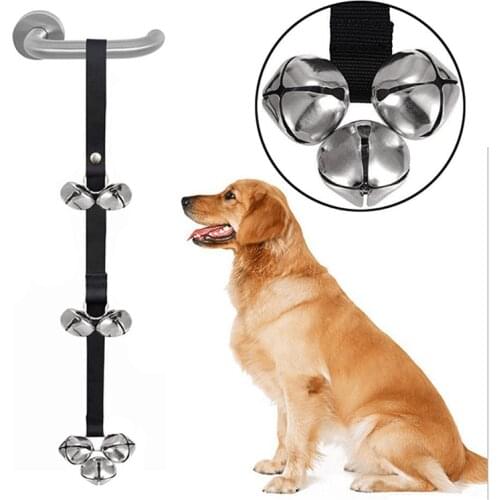Adjustable Handle Pet Doorbell Rope House Dog Guide Potty Alarm Loud Bell Lanyard Pet Training Accessory 114x2.5cm Doorbells