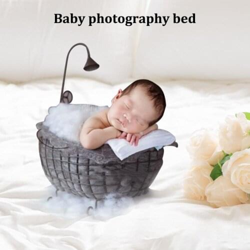 Newborn Photo Props Basket Childrens Photography Assistant Full Moon Bathtub Photography Iron Art Small Bathtub Props