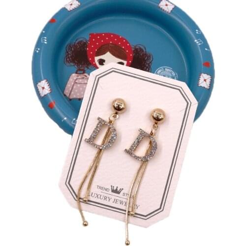 Luxury Jewelry 50pcs Beige Earring Display Jewelry Holder Card Hang Tag Classic Crown Printing Necklace Long Drop Packaging Card