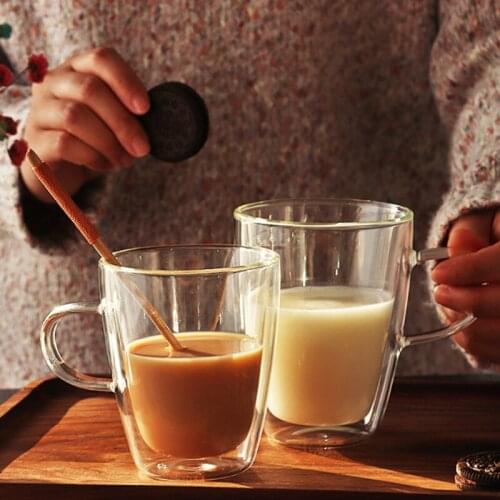 Double Wall Glass Cup Tea Milk Mug Heat-Resistant Anti-Scald European-Style Transparent Drink Beer Coffee Healthy Drink кружки