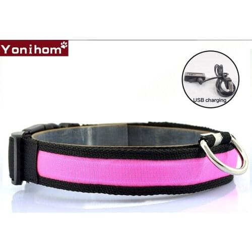 USB Charging Led Dog Collar Anti-Lost/Avoid Car Accident Collar For Dogs Puppies Dog Collars USB Leads LED Supplies Pet Products