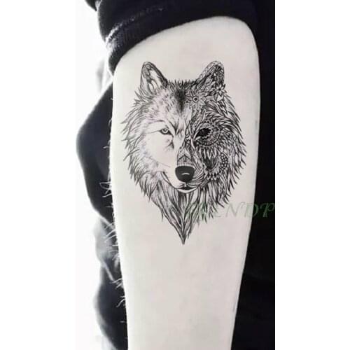 Waterproof Temporary Tattoo Sticker Animal Wolf Lion Eagle Tatto Flash Tatoo Hand Wrist Foot Arm Neck Fake Tattoos For Men Women