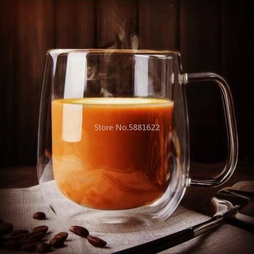 Heat-resistant Double Wall Glass Cup Beer Coffee Cup Handmade Creative Beer Mug Tea Cup Whiskey Glass Cups Drinkware