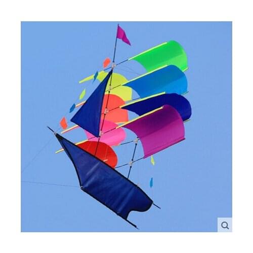 Outdoor Fun Sports 3D Stereo Sailboat/Sailing Kite With Handle And Line Good Flying