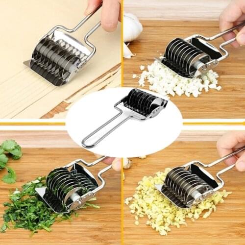 Stainless Steel Noodle Maker Lattice Roller Docker Dough Cutter Home Manual Noodle Pasta Cutting Machine Noodle Roller Cutter