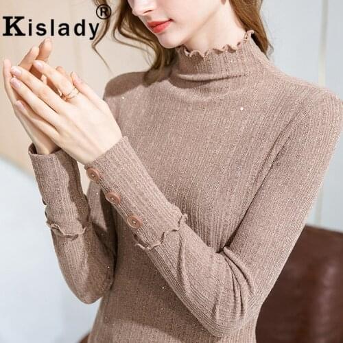 Korean Sexy Patchwork Gothic Women Shirts Turtleneck Long Sleeve Tops Harajuku Button Shirt Winter Plus Size OL Sequined Clothes