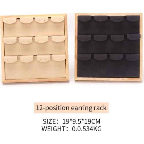 New 12 Gride Solid Wood Women Earring Jewelry Display Storage Stand For Pendent Bracelet Wedding Ring Jewellery Holder Showcase