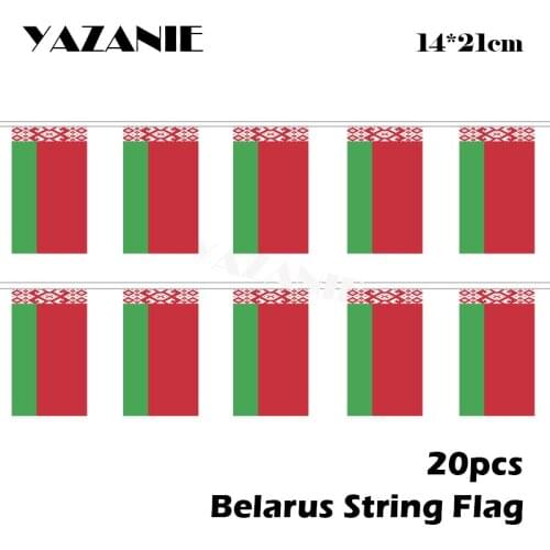 YAZANIE 14*21cm 20PCS 5Meter Belarus Custom String Flag Belarusian Country Bunting Parade Activity Holiday Decorations Banner