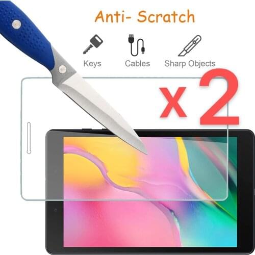 2Pcs Tablet Tempered Glass Screen Protector Cover for Samsung Galaxy Tab A 8.0 Inch 2019 T290/T295 Full Coverage Protective Film