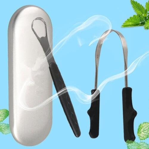 1PC Useful Tongue Scraper Stainless Steel Oral Tongue Cleaner Medical Mouth Brush Reusable Fresh Breath Maker