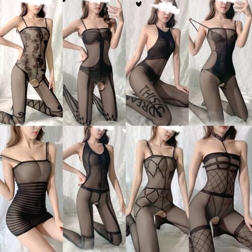1Pcs Women Underwear Different Style Sheer Bodystockings Porno Sexy Nightwear Open Crotch Lingerie Bodysuit New Slutty Clothes