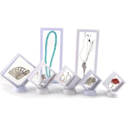 Rotary Jewel Floating Plastic Display Case Coins Gems Artefacts Jewelry Stand Holder Box