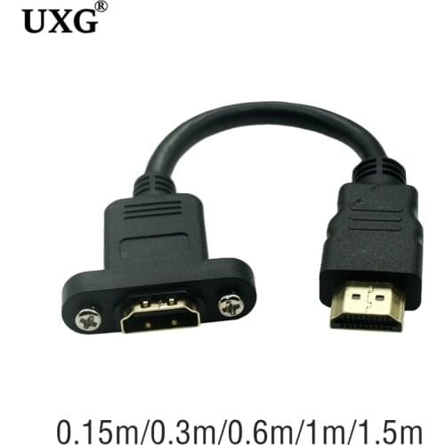 15cm-1m HDMI-compatibl-Extension Cable Male To Female Gold Plated With Screw Panel Mount Extended Short Cable For HD TV LCD Lapt
