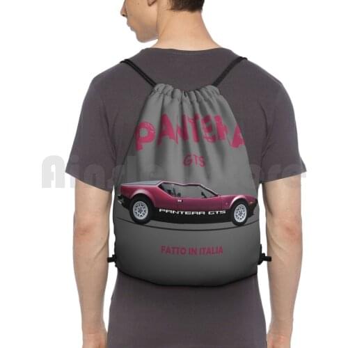 The 1974 Pantera Gts Backpack Drawstring Bags Gym Bag Waterproof Detomaso Pantera Detomaso 1974 Detomaso Pantera Gts Car