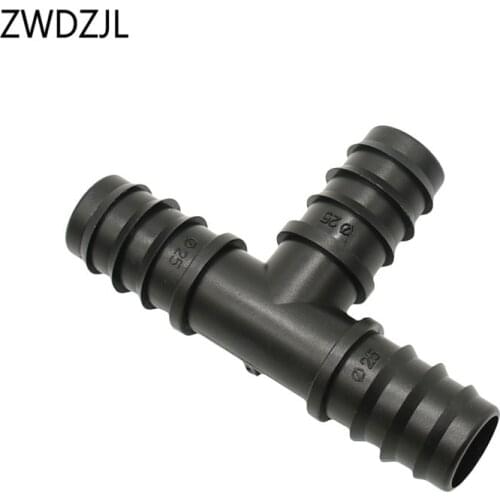 25mm garden hose splitter tee water splitter T barb connector 3 way drip irrigation connectors 3 ring adapter 20pcs