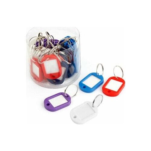 Barber Salesman Plastic Name Tag Badge Clip Holder Keyring Red Blue 25pcs