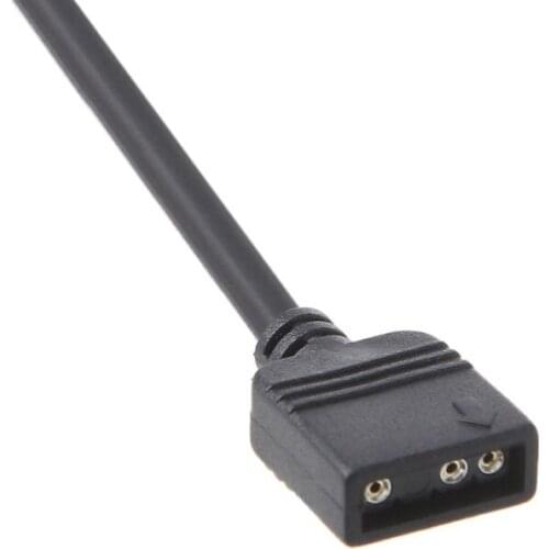 5V 3PIN RGB VDG Adapter Line Connector for Motherboard 5V 3Pin VDG to Normal 3Pin Conversion Cable Black