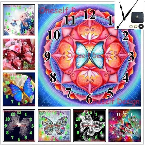 Diy diamond painting with Mechanical clock 5d diamond embroidery full set animal butterfly diamond mosaic sale diamond art kit