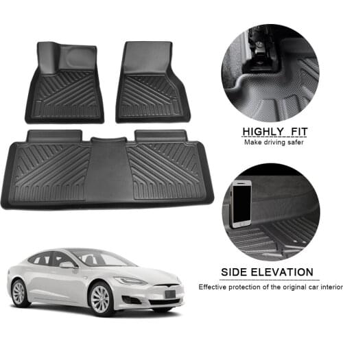 Car Floor Mats For Tesla Model S 2014-2019 TPE Non-Slip Foot Pad Waterproof Rubber Carpets Auto Automobile Interior Accessories