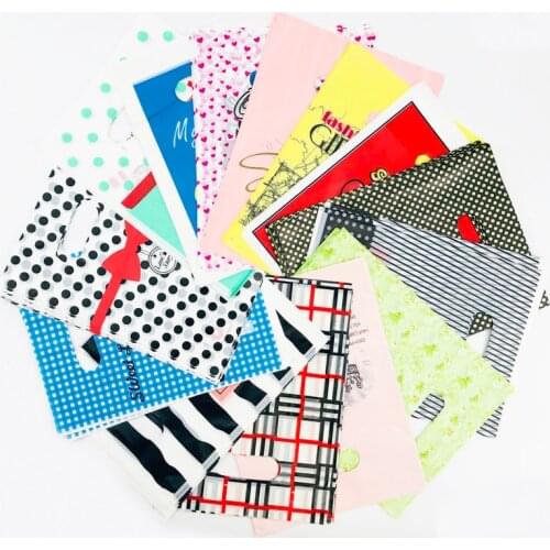 Cheaper More Pattern Jewelry Plastic Bag With Handle 15x20cm Christmas Wedding Gift Thick Shop Gift Shopping Packaging Pouches