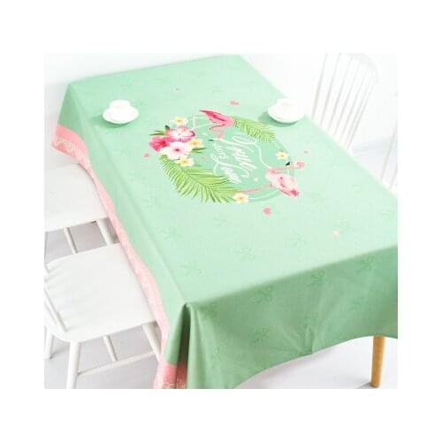 Colorful flamingo table cloth linen tablecloth cover towel thick antependium party home banquet outdoor decoration desk round