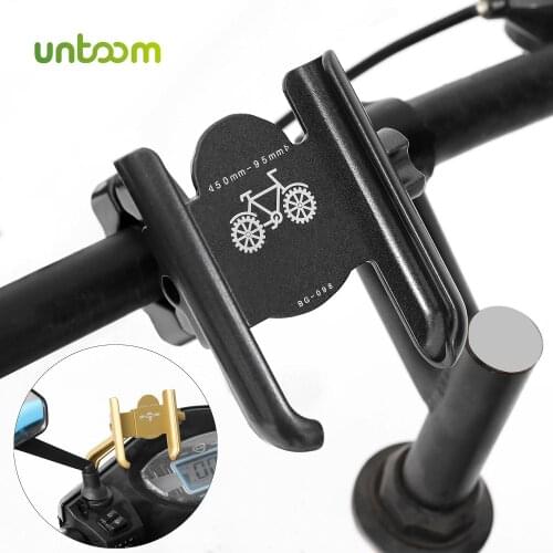 Untoom Aluminum Alloy Motorcycle Bicycle Mobile Phone Holder Bike Handlebar Phone Stand Motorbike Rearview Mirror Mount Bracket