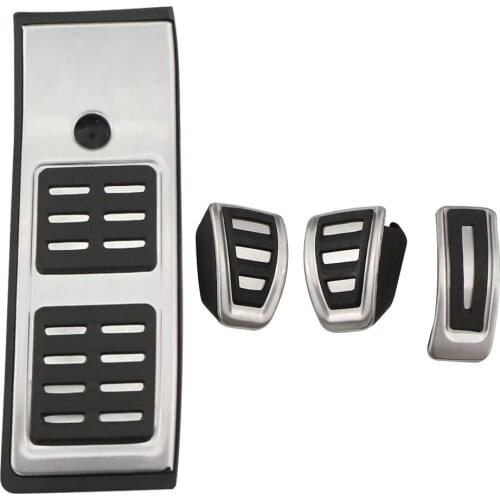 Zlord Car Pedals For Audi Q5 FY 2018 2019 2020 2021 Stainless Steel Auto Fuel Brake Footrest Pedal Cover Cap Pad LHD Accessories