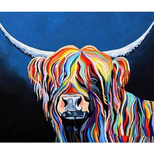 JMINE Div 5D colorful cow Full Diamond Painting cross stitch kits art High Quality Animal 3D paint by diamonds