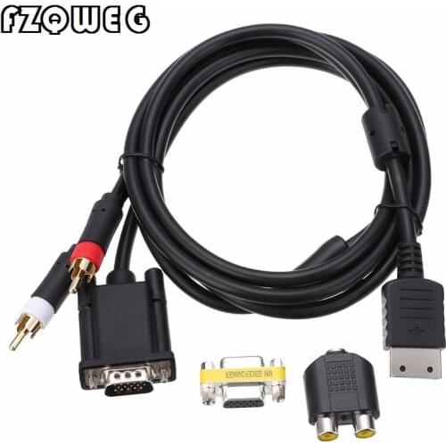 FZQWEG CABLE For SEGA Dreamcast VGA High Definition Cable RCA Sound Adapter HD Box PAL NTSC