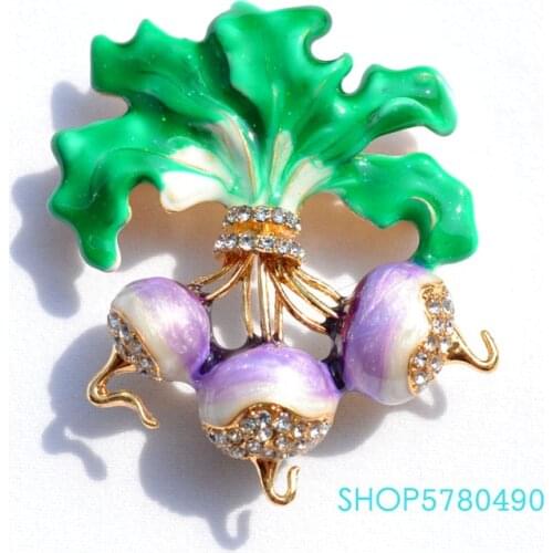 Fashion Jewelry Rhinestone Radish Brooch Multi Color Painted Corsage Women Vintage Breast Pin Ladies Overcoat Dress Accessories
