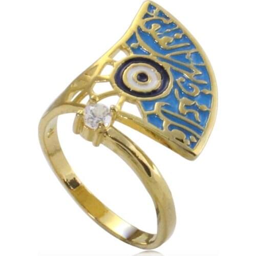 Islam Muslim turkey Evil Eye crystal ring for men & women, charm Arabic fashion jewelry gift